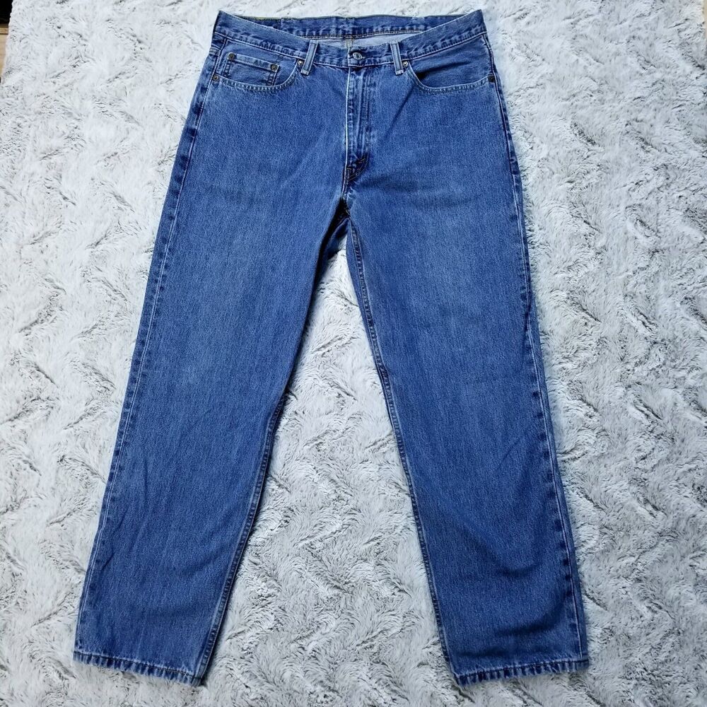 Levis Jeans Mens 38x32 Blue 550 Regular Straight Dark Wash American Denim
